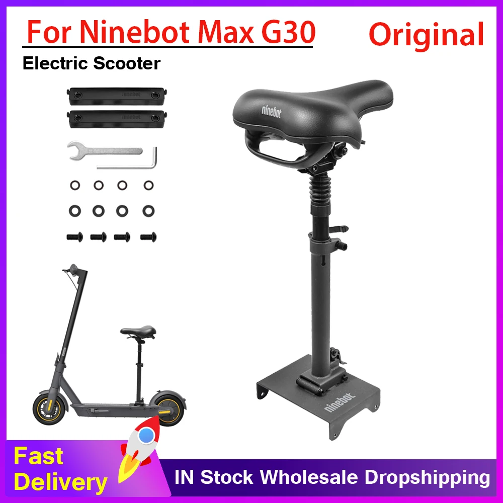 Original Foldable Height Adjustable Saddle Set for Ninebot Max G30 Electric Scooter Shock-Absorbing Chair Retractable Seats