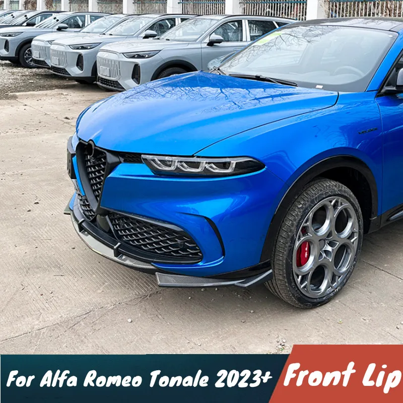 

For 2023+ Alfa Romeo Tonale 3pcs/Set ABS Plastic Car Front Bumper Lip Chin Spoiler Splitter Bodykit Protection Guard Accessories