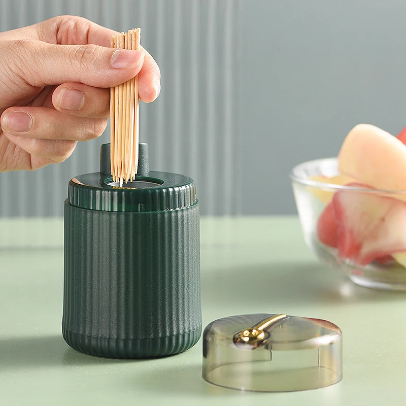 Toothpick Box Toothpick Dispenser Ceative Push Automatic Eject Toothpick Jar Holder Household Convenient Gift Home Gadget