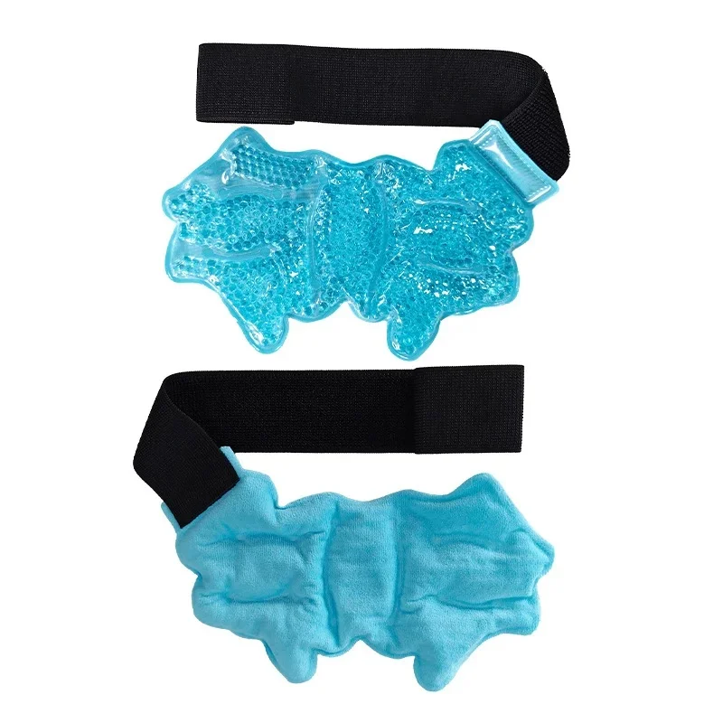Ankle / Foot Hot Cold Gel Ice Pack with Adjustable Strap, Reusable Microwaveable Freezable Sports Therapy Wrap for Feet Myofasci