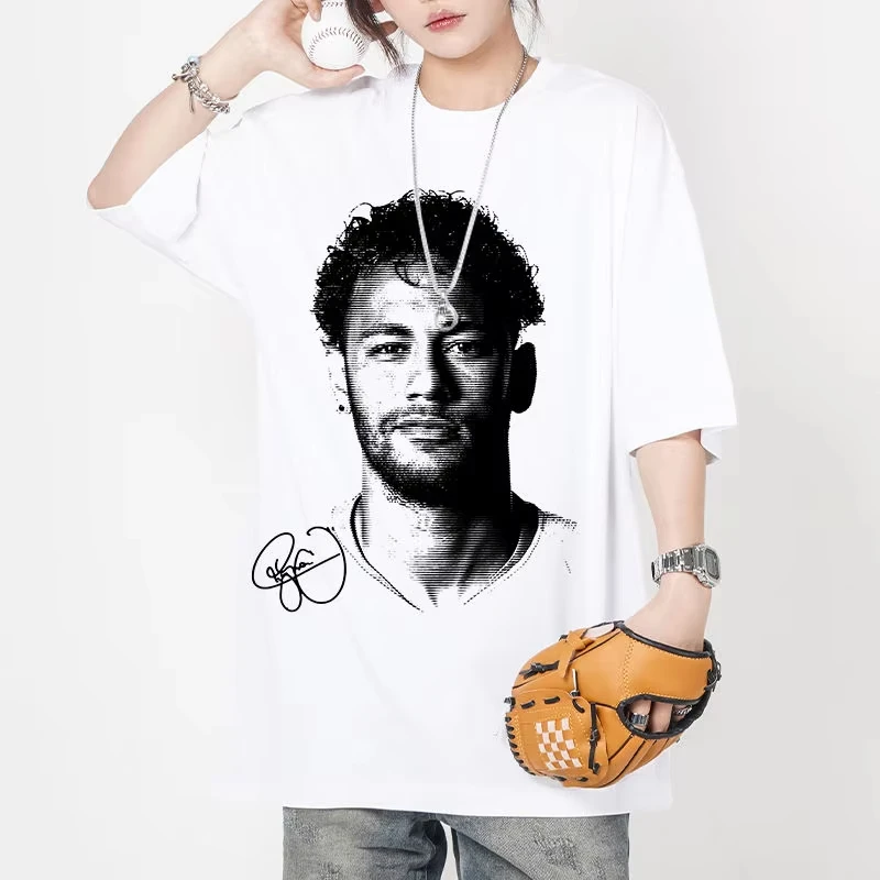 

Neymar Neymarjr футболка из плотного хлопка с короткими рукавами и принтом, американская ретро баскетбольная одежда с короткими рукавами для пар, универсальная