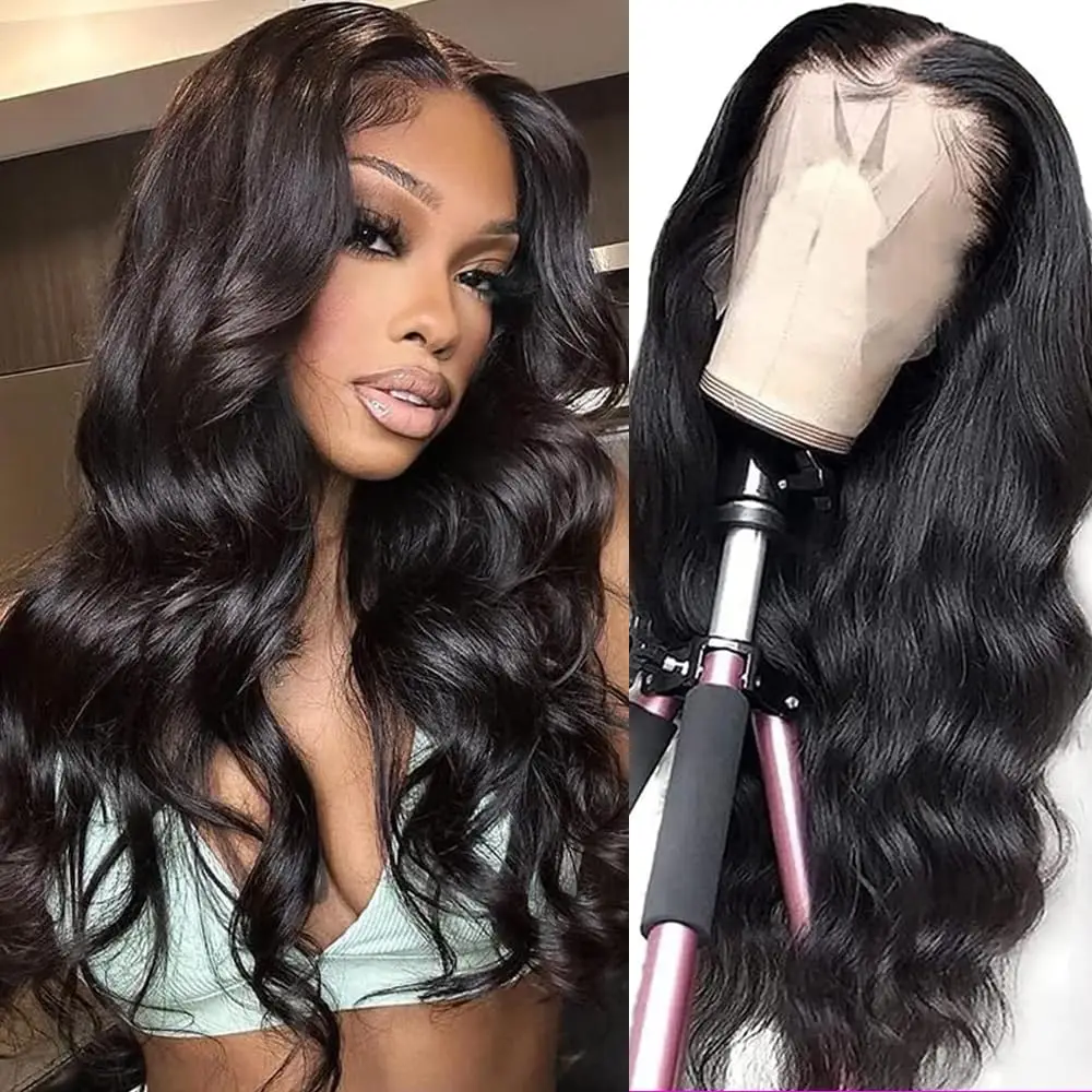 Ulrica 34Inch Lace Front Wigs Human Hair Pre Plucked 180% Density 13x4 HD Body Wave Wig with Baby Natural Hairline For Women