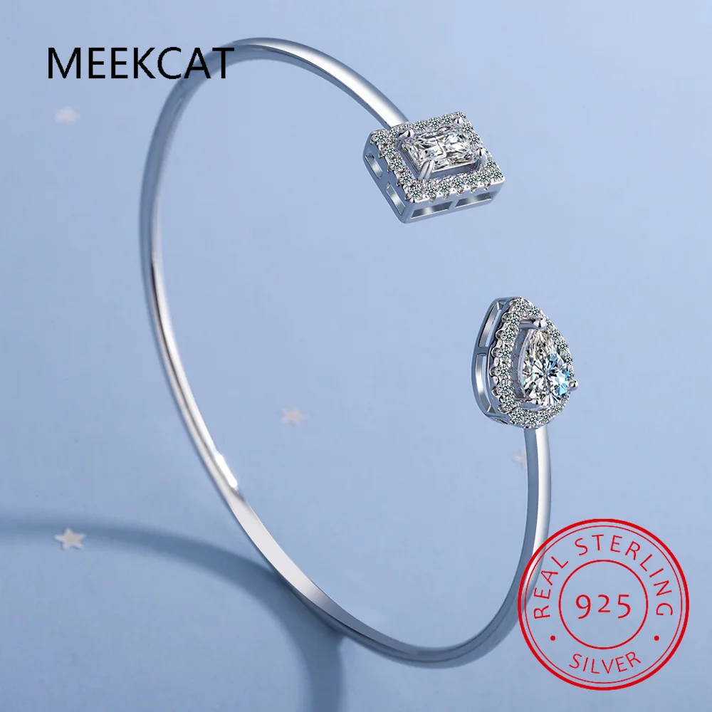 

0.5Carat D Moissanite Bangle Bracelet 925 Sterling Silver Charms Fine Jewelry for Women Classic Valentine's Day Birthday Gift