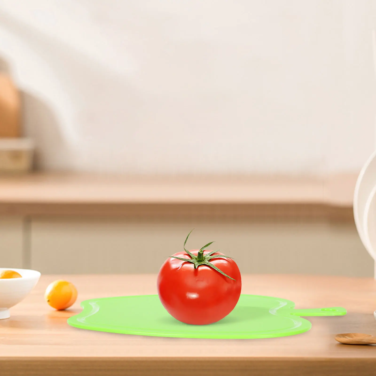 

2Pcs Apple Appearance Cutting Board Durable Plastic Chopping Mat Heat Resistant No Smell Kitchen Tool Clean Fruit Board