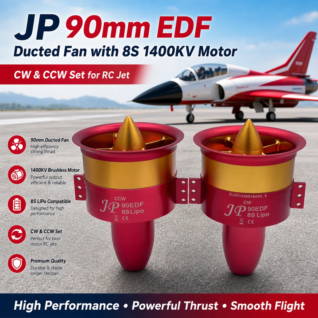 JP 90mm EDF Ducted Fan with 8S 1400KV Motor CW CCW for RC Jet