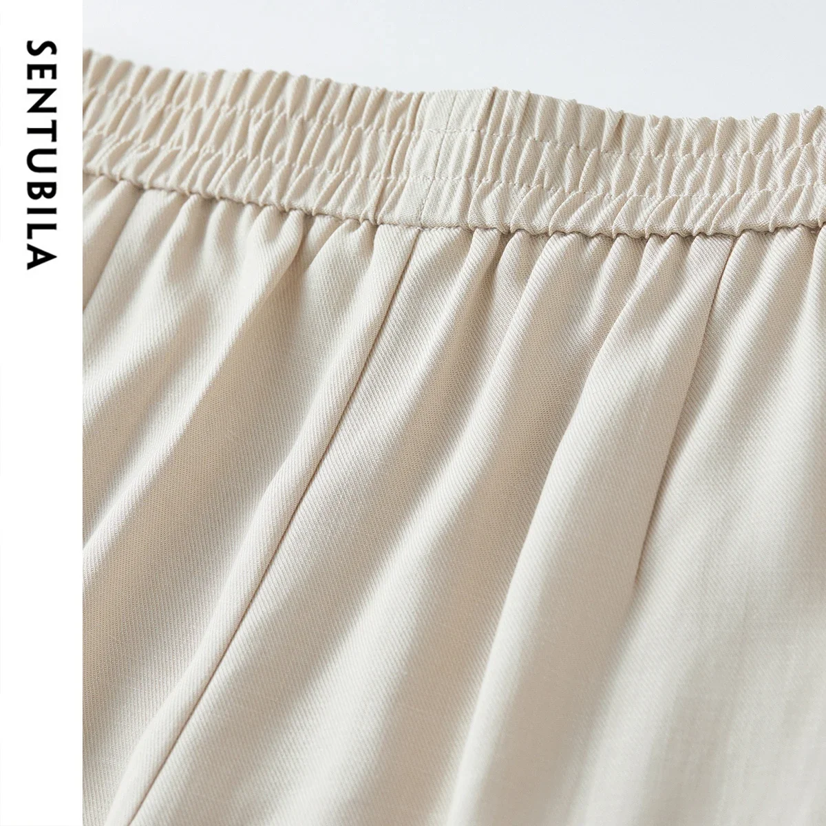 Spodnie damskie SENTUBILA, proste, na wiosnę i lato 2026, luźne, jednolite, z elastyczną talią, z zakładkami, kieszeniami, oddychające, model 152K57020