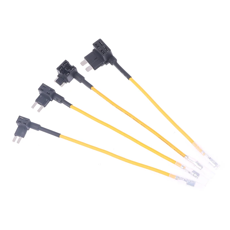 12V Fuse Holder Add-a-circuit TAP Adapter Micro Mini Standard Ford ATM APM Blade Auto Fuse with 10A Blade Car Fuse yellow line