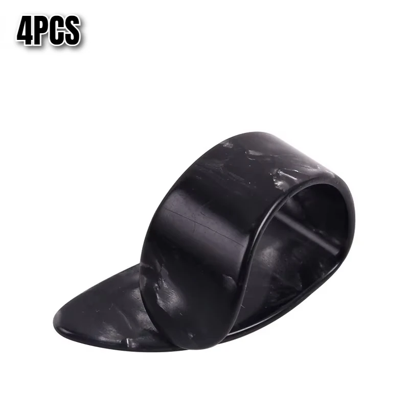 4 قطع من جيتار إصبع الإبهام الأيمن يختار المجموعة اليمنى من أظافر الأصابع وتصفيفة الألم ومنع إصبع السبابة #6