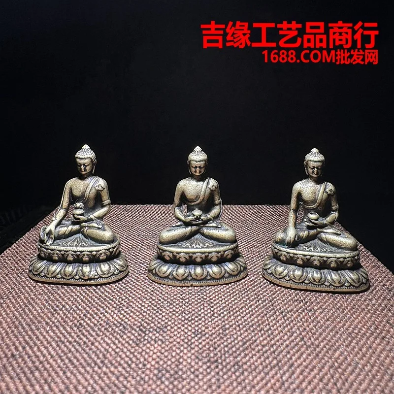 Pocket Buddha inch  pharmacist  statue brass mini copper home decor sculpture office decoration