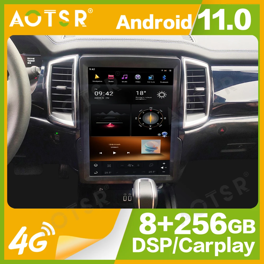 13'' Qualcomm 8 core For Ford Ranger 2018-2020 Car Radio Multimedia Player Android 11 Auto GPS Navi Wireless Carplay Head Unit