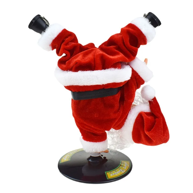 Creative Cute One-handed Upside Down Rotating Electric Toys Music Street Dance Father Christmas Toys Children's Christmas Gifts