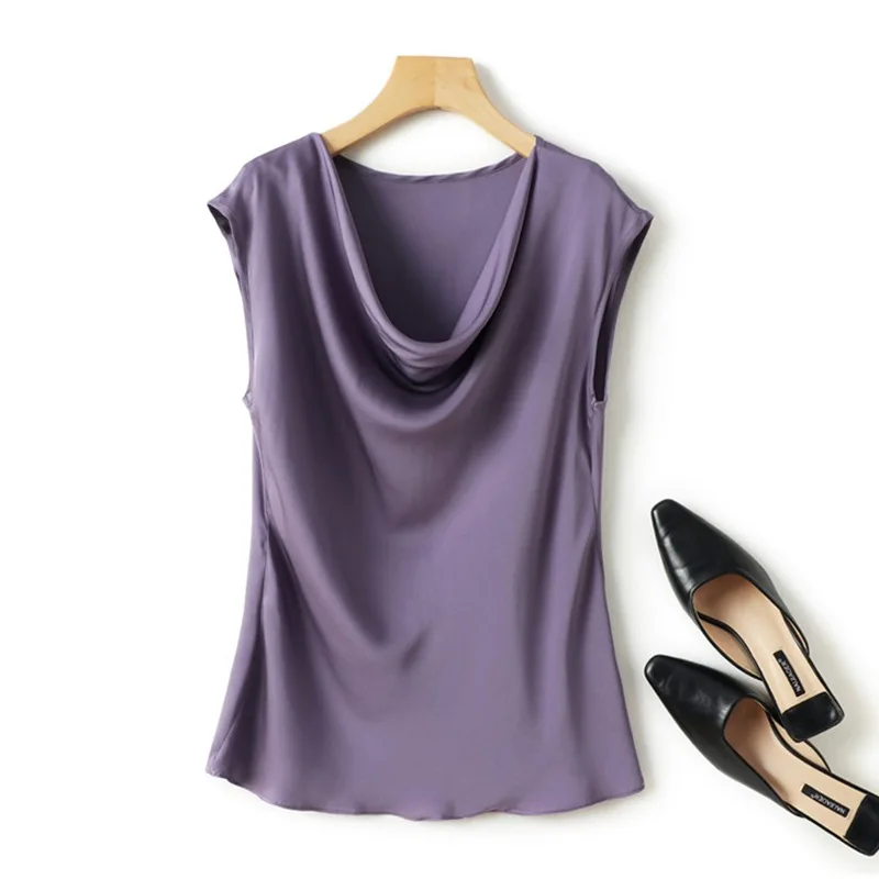 

Silk Women's Stretch Vest Top Joe Sle Tirt Ele Faionable Ladies' Silkwear for Autumn Season