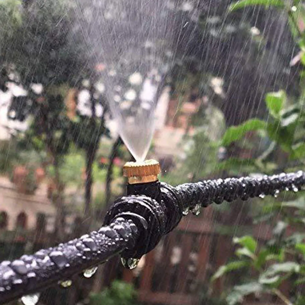 

12pcs Brass Misting Nozzle Low Pressure Atomizing Sprayer For Garden Hose Outdoor Irrigation System Stainless Steel Tip Leak