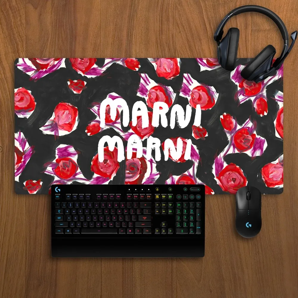 M-Marni Flower Design Mousepad Non-slip Lockedge Office Student Gaming Thickened Large Writing Pad Cushion