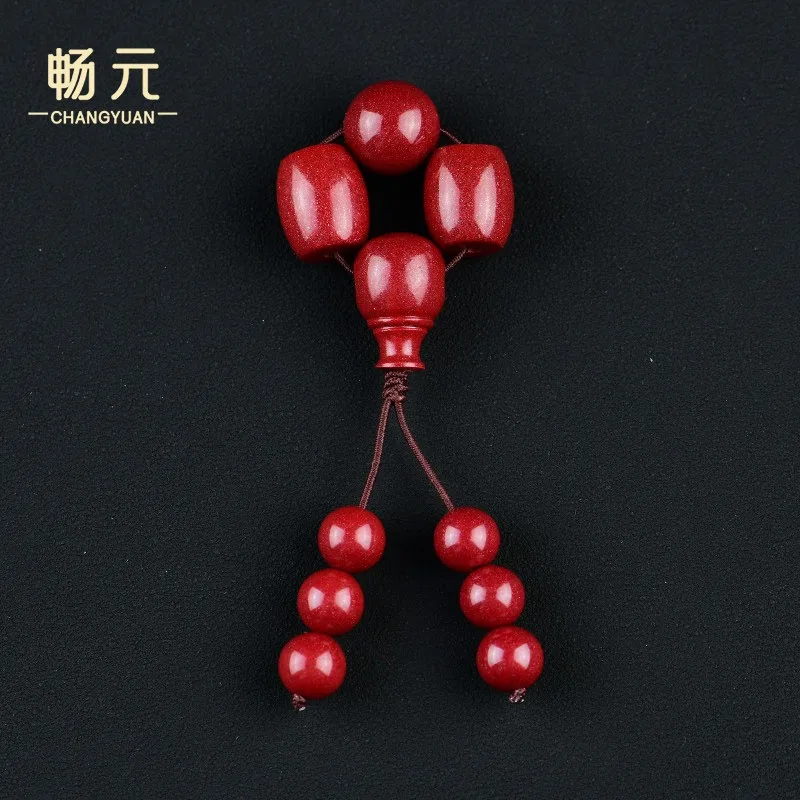 Premium Authentic Cinnabar Loose Beads Three Way Buddha Top Purple Sand Rudraksha Star Moon Prayer Kit Handmade Jewelry Craft