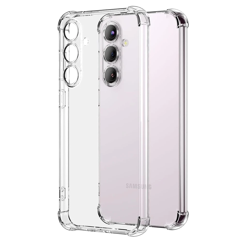 

Transparent Silicone Soft Case For Samsung Galaxy S24 S23 FE Plus A55 A35 A25 A15 A54 A34 A24 A14 Comes With 2 Screen Protectors