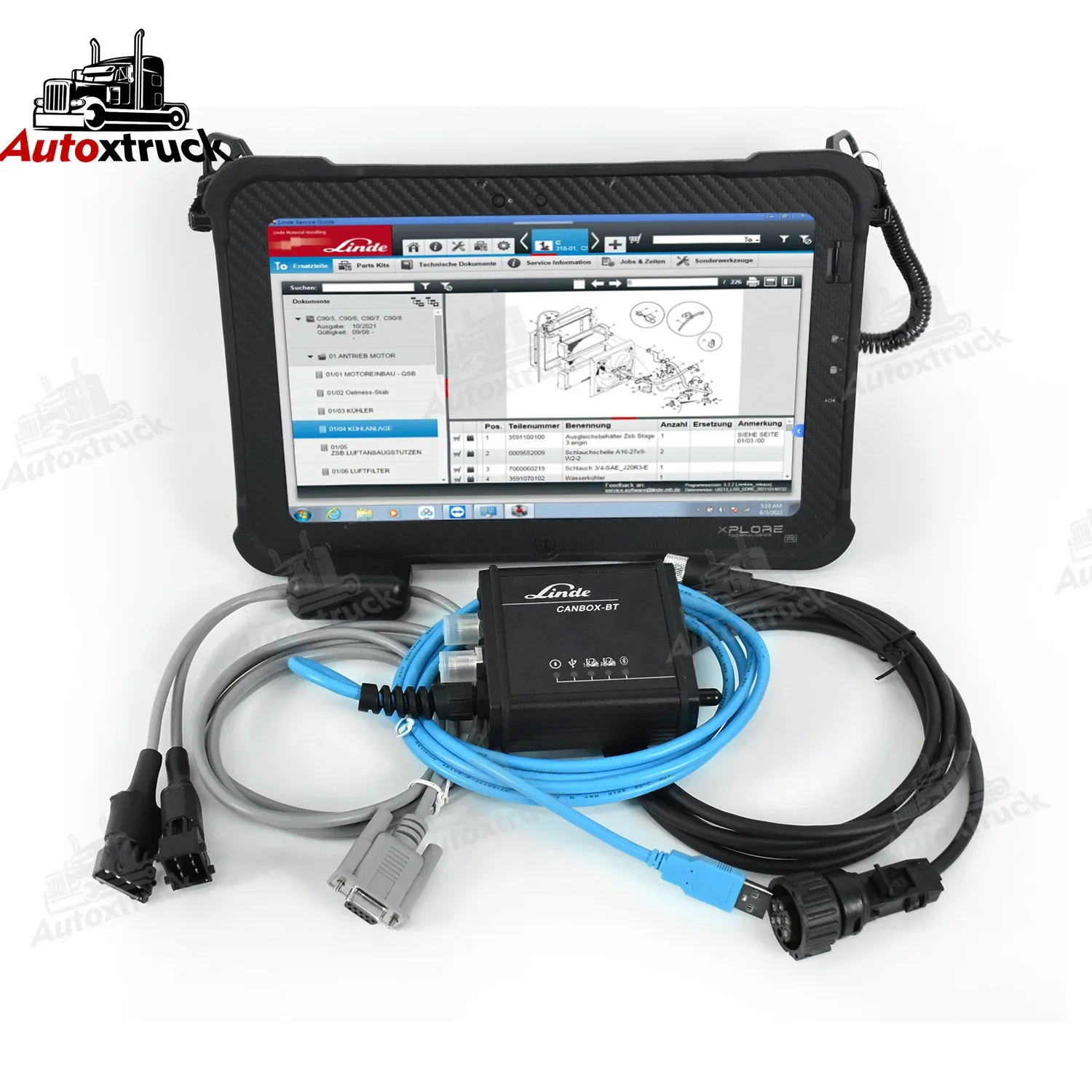 For Linde BT CanBox 3903605141 Pathfinder LSG LINDE CanBox forklift truck USB Diagnostic tool + Xplore Tablet