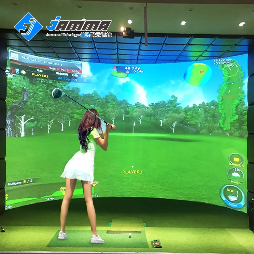 Multi Sport Simulation Soccer Football Golf Indoor Multisport Simulator Amusement Sport Ar Projection  Screen Golf System