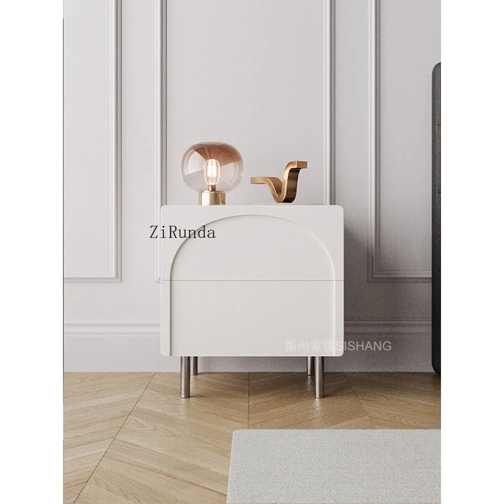 Black bedside table solid wood creative high-end small locker