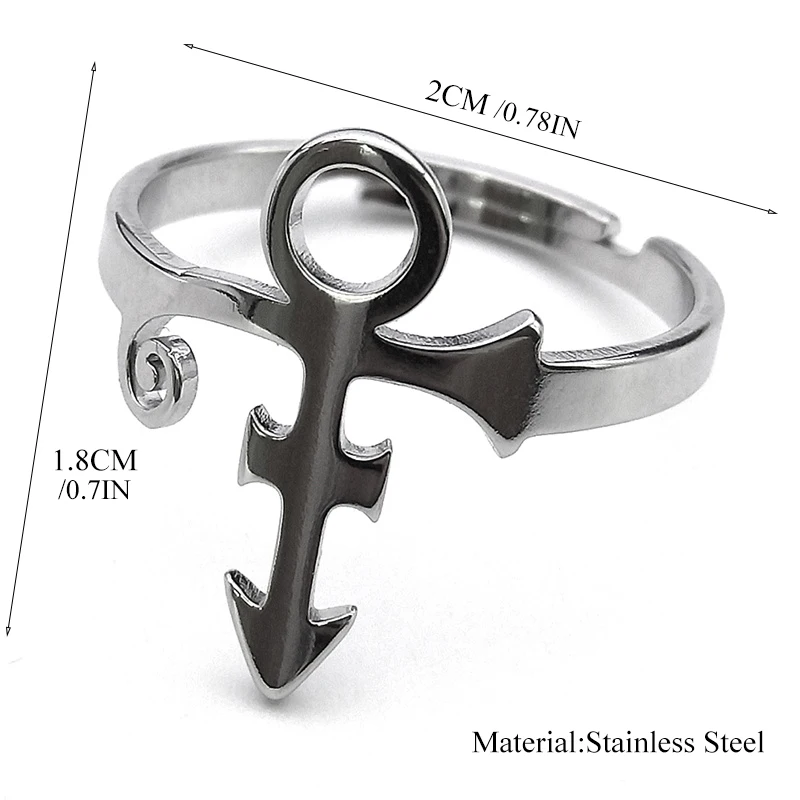 RIP Memorial Symbool Liefde Ring voor Vrouwen Mannen Rvs Het Minimalisme Kunstenaar Prins Verstelbare Vinger Ringen Sieraden RS06