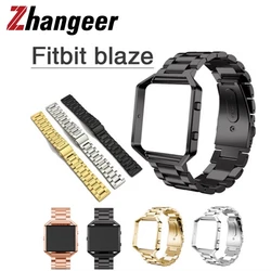 316L Stainless Steel Watch Strap+ Case Frame Protection For Fitbit Blaze Waterproof Bracelet Watchband Accessories