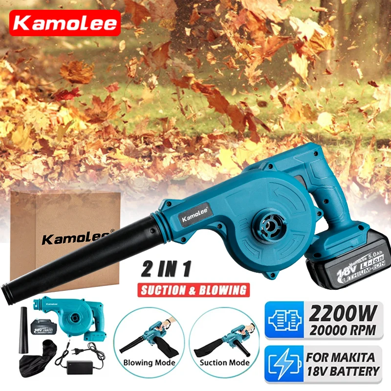 

Kamolee 20000rpm Cordless Electric Blower 2-in-1 Vacuum Cleaner for Makita 18V Battery - Perfect for Home DIY Projects