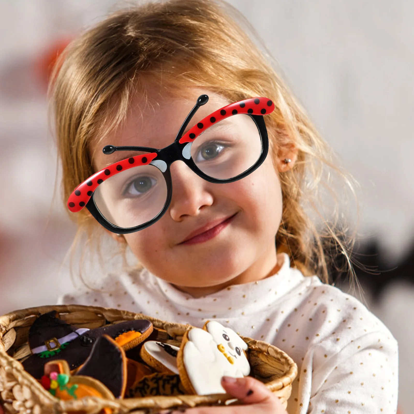

Funny Ladybug Kids Eyeglasses Cartoon Glasses for Birthday Masquerade Dance Party Props Ladybug Glasses Eyeglasses