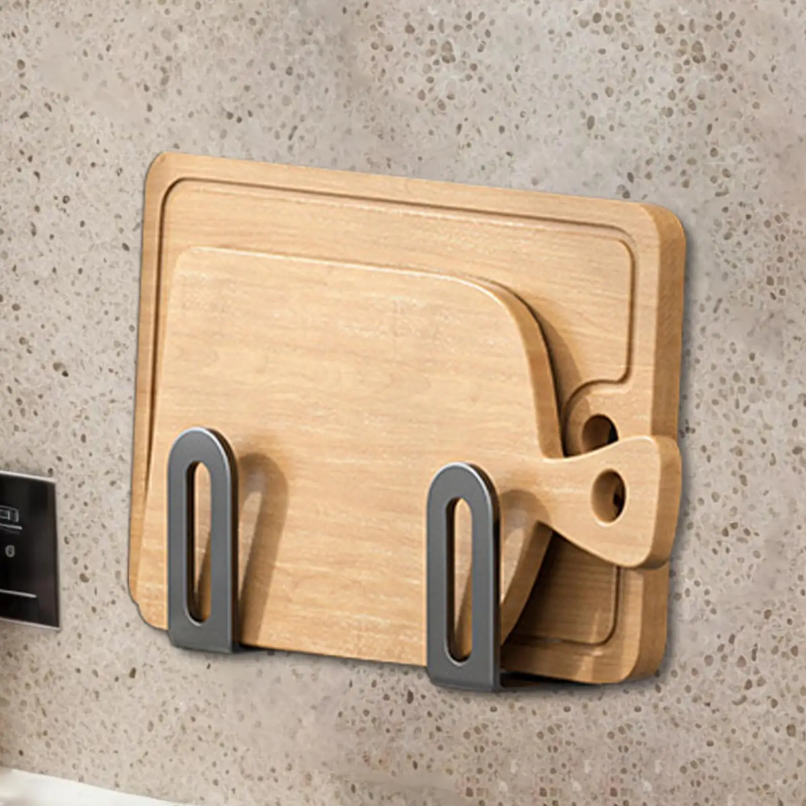 1 pair Pot Lid Rack Pot Cover Cutting Board Holder Sponge Storage Shelf Kitchen Bathroom Wall Mounted Organizer Rack Accessories