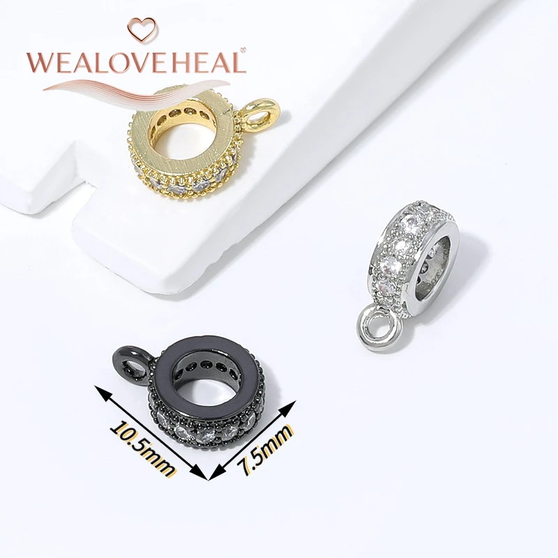 18K vergoldeter Messing-Micro-Pave-Zirkon-Rundverbinder für DIY-Perlenkettenanhänger, Schmuckherstellungszubehör – Detail 17