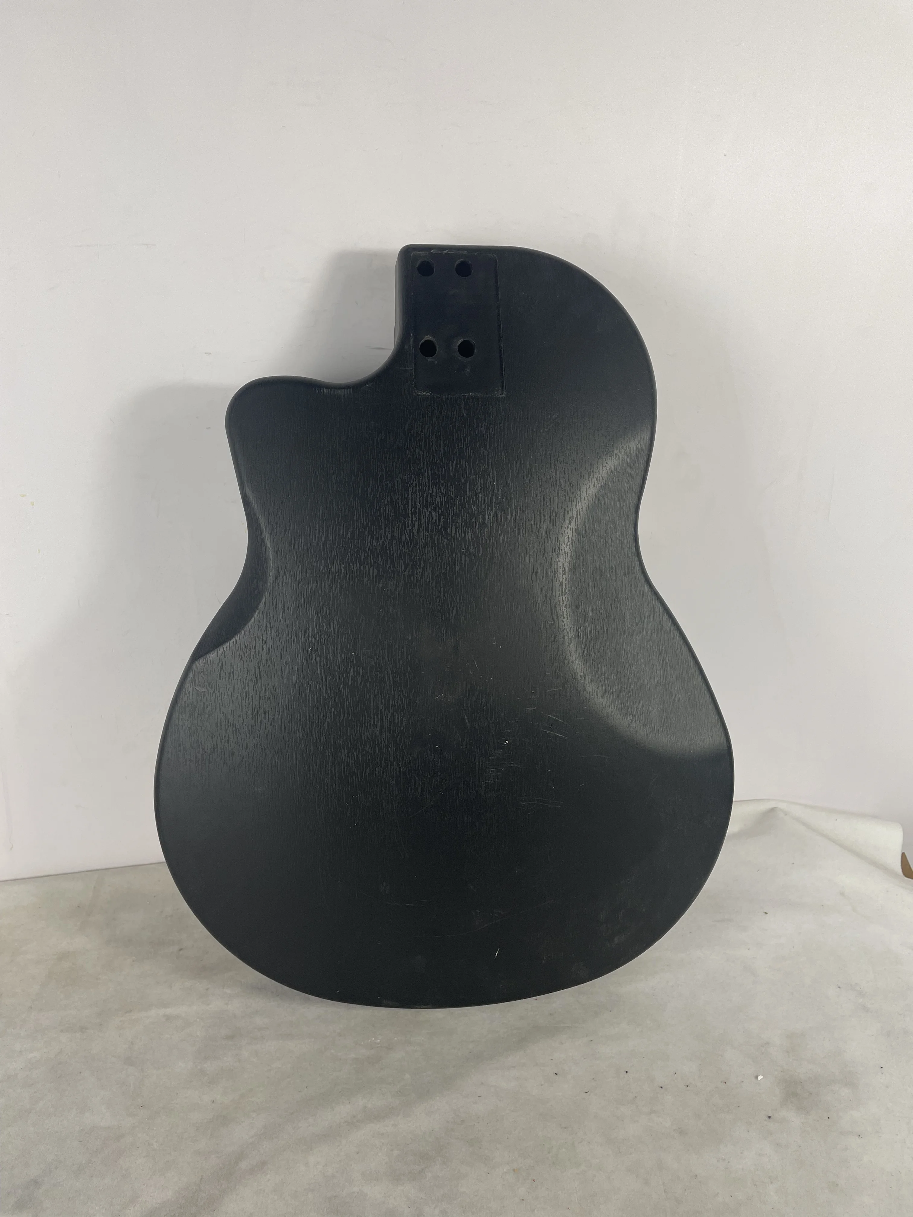 Nylon Plastic Compstic Acoustic Guitar, 6 Strings, Round Back, Ovation Model, 41 Inch, Cutaway Design, Folk Guitar, Back Part