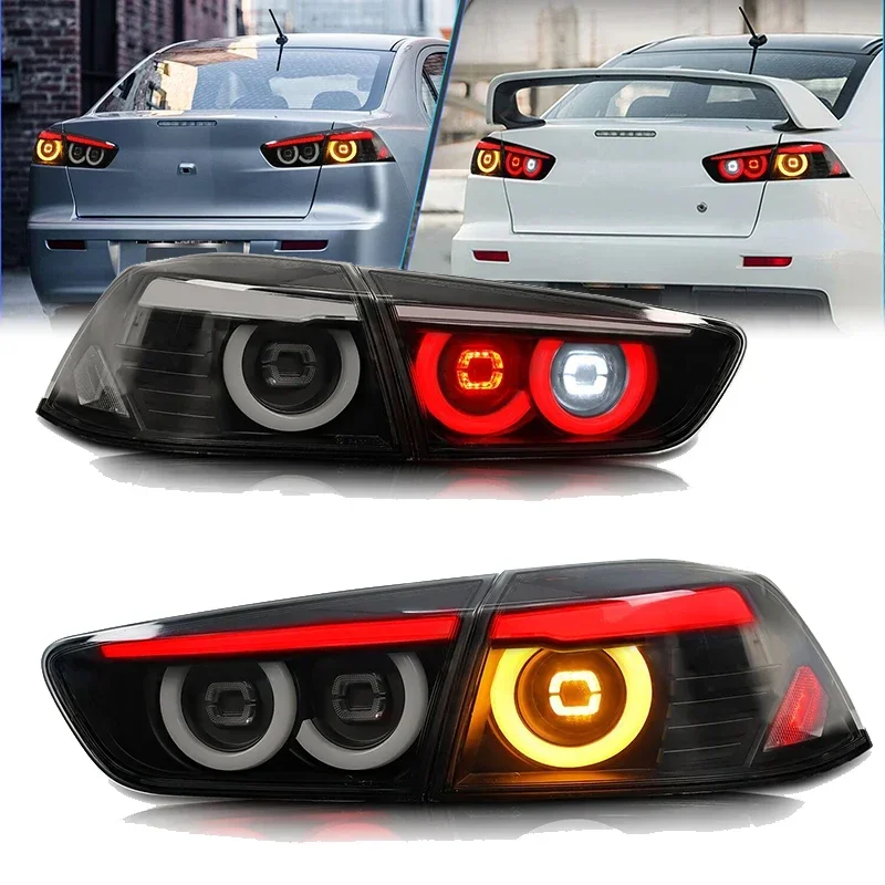 Новый! 4 шт. задний светодиодный задний фонарь в сборе для Mitsubishi Lancer и EVO X 2008-2020 со светодиодным тормозным задним ходом и движущимся указателем поворота
