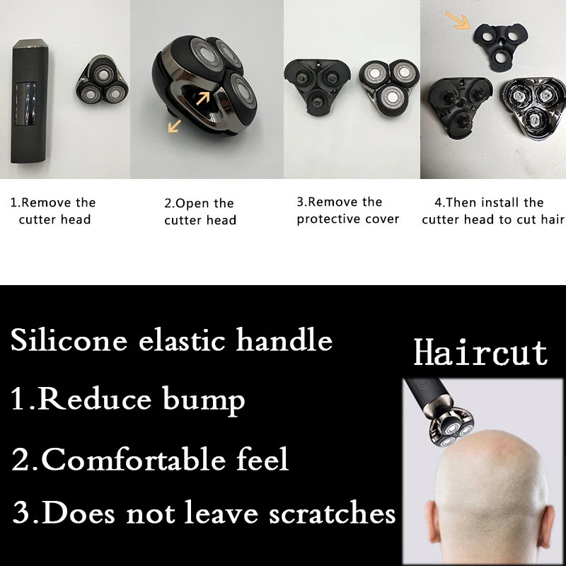 Бритва мужская электрическая, триммер для бороды с быстрой зарядкой и ЖК-дисплеем