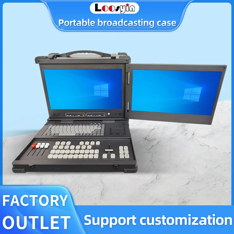

Dual-screen 17.3-inch down-flip portable case Live video playback All-in-one case with VMIX keyboard