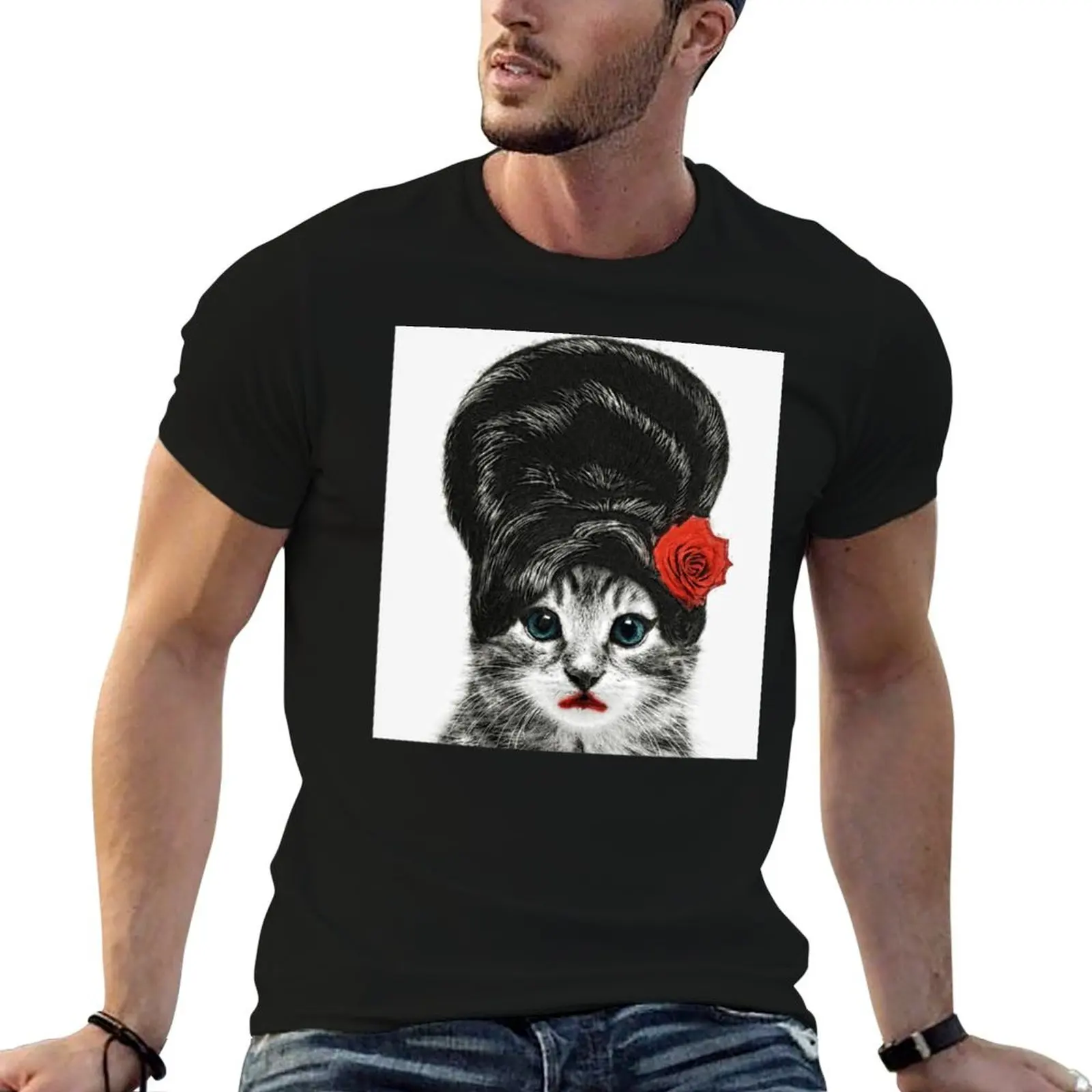 

Amy Winehouse Cat T-Shirt t shirts for man cotton funny man t shirt designer g man t shirts for men T-Shirt