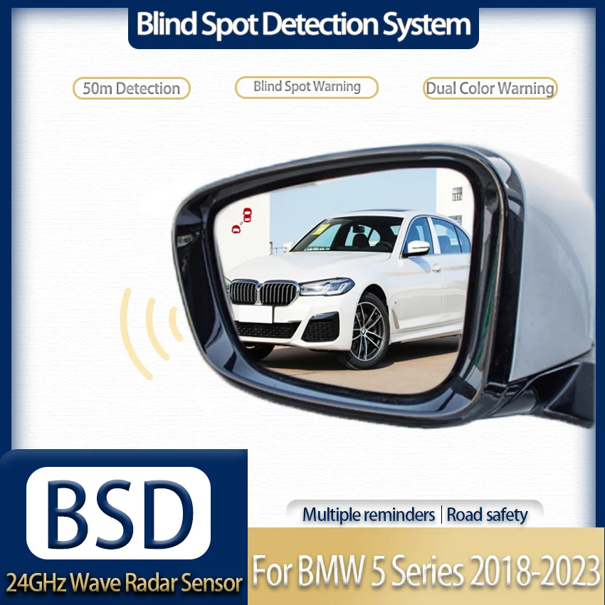 BSD Blind Spot Detection System, Real-time Monitoring Alert to Prevent Side Collision, 24GHz Radar Safety Assistant for BMW 5 Se