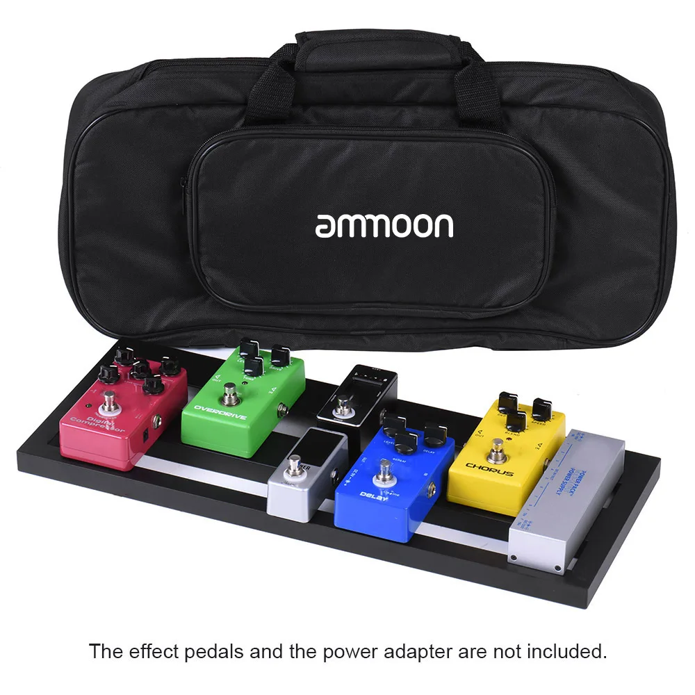 ammoon Guitar Effect Pedal Board Aluminum Alloy Pedalboard Sets with Carrying Bag Tapes Strap for Guitar Pedals Guitar Accessory