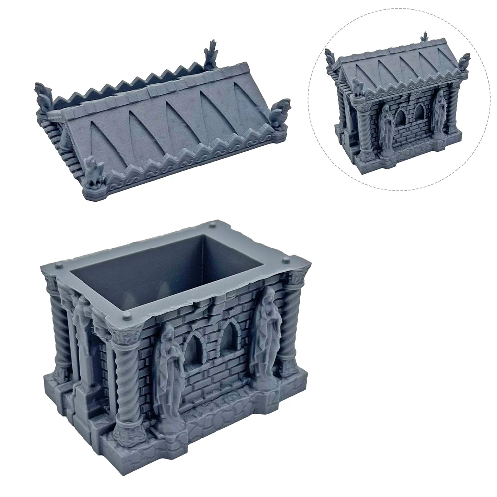 Tomb gothique non peint, Terrain RPG supérieur amovible pour décor de paysage D&D/Warhammer, tomes de cimetière 3D