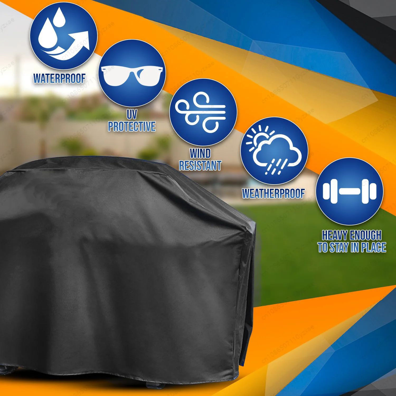 Heavy Duty 600D Grill & Furniture Cover, All-Weather Waterproof Dustproof with UV Protection