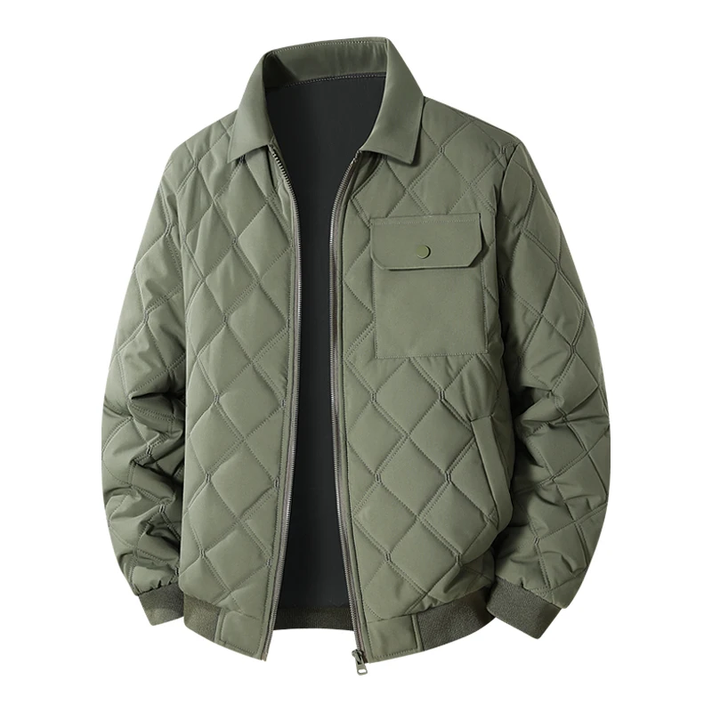 Plus Size M-8XL Turn-down Collar Men Parkas Comfortable Thicken Warm Outerwear Fashion All-match Cotton Jackets Winter Quality