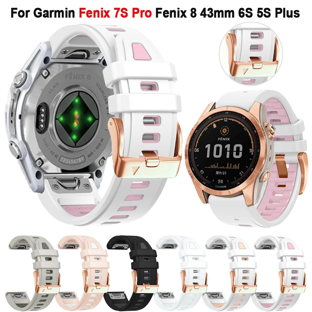 

Силиконовый ремешок 20 мм для Garmin Fenix 7S 5S Plus 6SPro QuickFit Smartwatch для Garmin Fenix 8 43 мм/Epix Pro (Gen 2) Браслет 42 мм