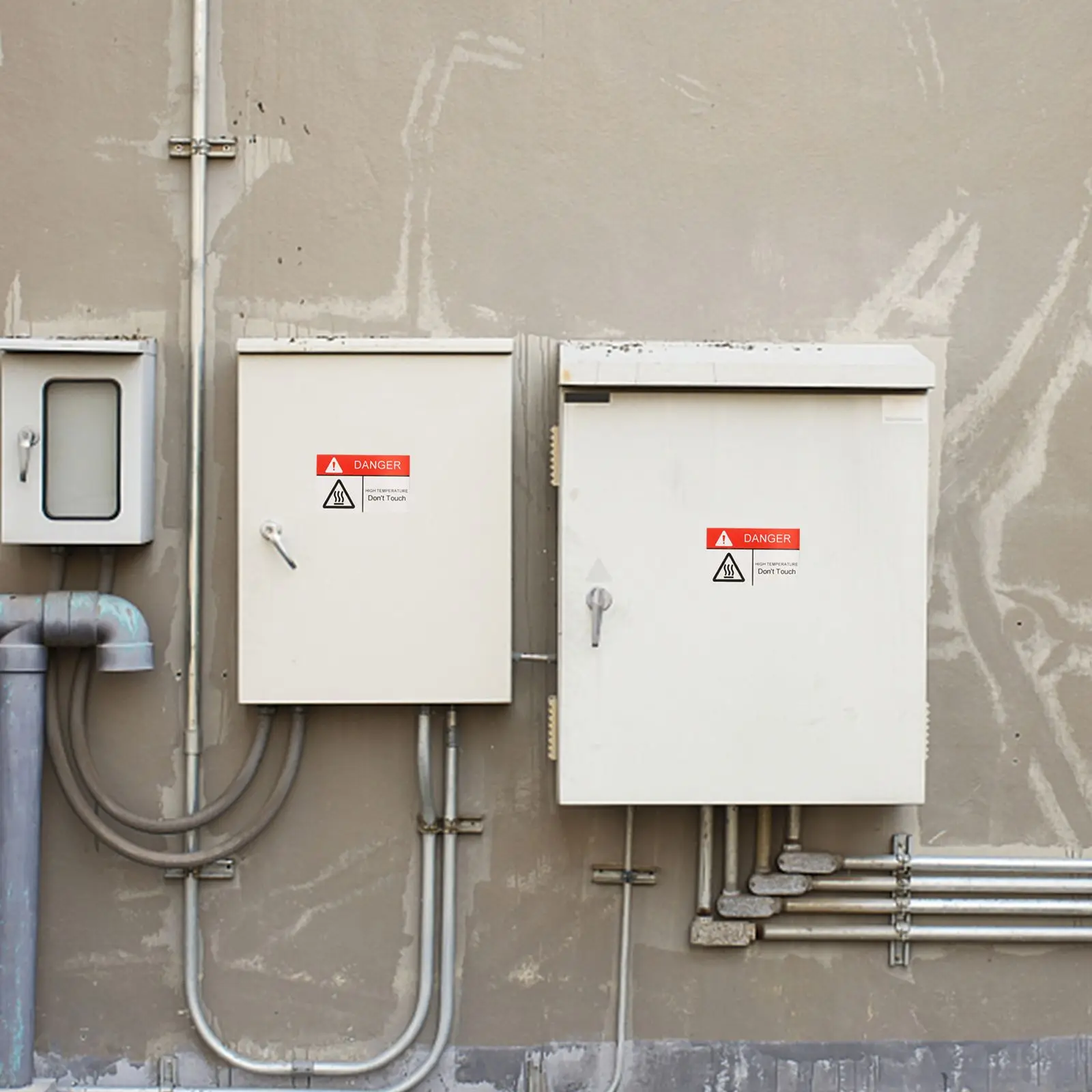 4Pcs High Temperature Warning Sign Labels Hot Surface Stickers Caution Mechanical Safety Heat Label Scald Danger Sticker