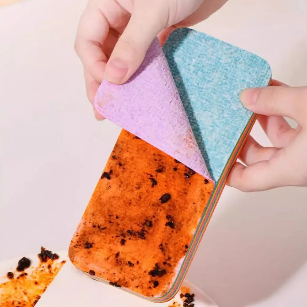 Scratch-free Sponge 2pcs Rainbow Rag Pva Wrap Sponges Eco-friendly Super Absorbent Pads Durable Kitchen Accessories for Use