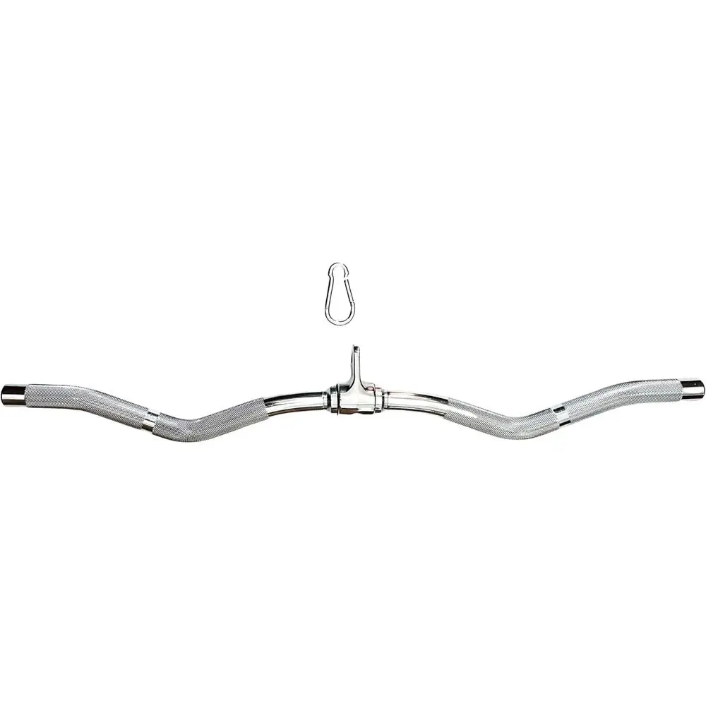 

Cable Curl Attachment for Pulldown Bar with Rotating Bar, Multi-Exercise Cable Accessory, Steel Tripod with Rubber Grips and Swi