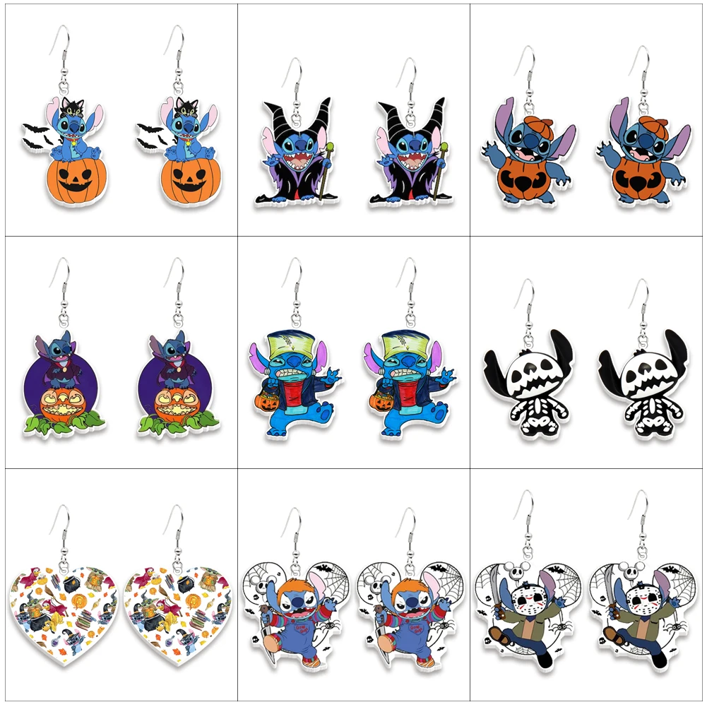 Disney Halloween Stitch Earring Hook Cute Design Earrings Women Girl Jewelry Accessories Kids Party Gift