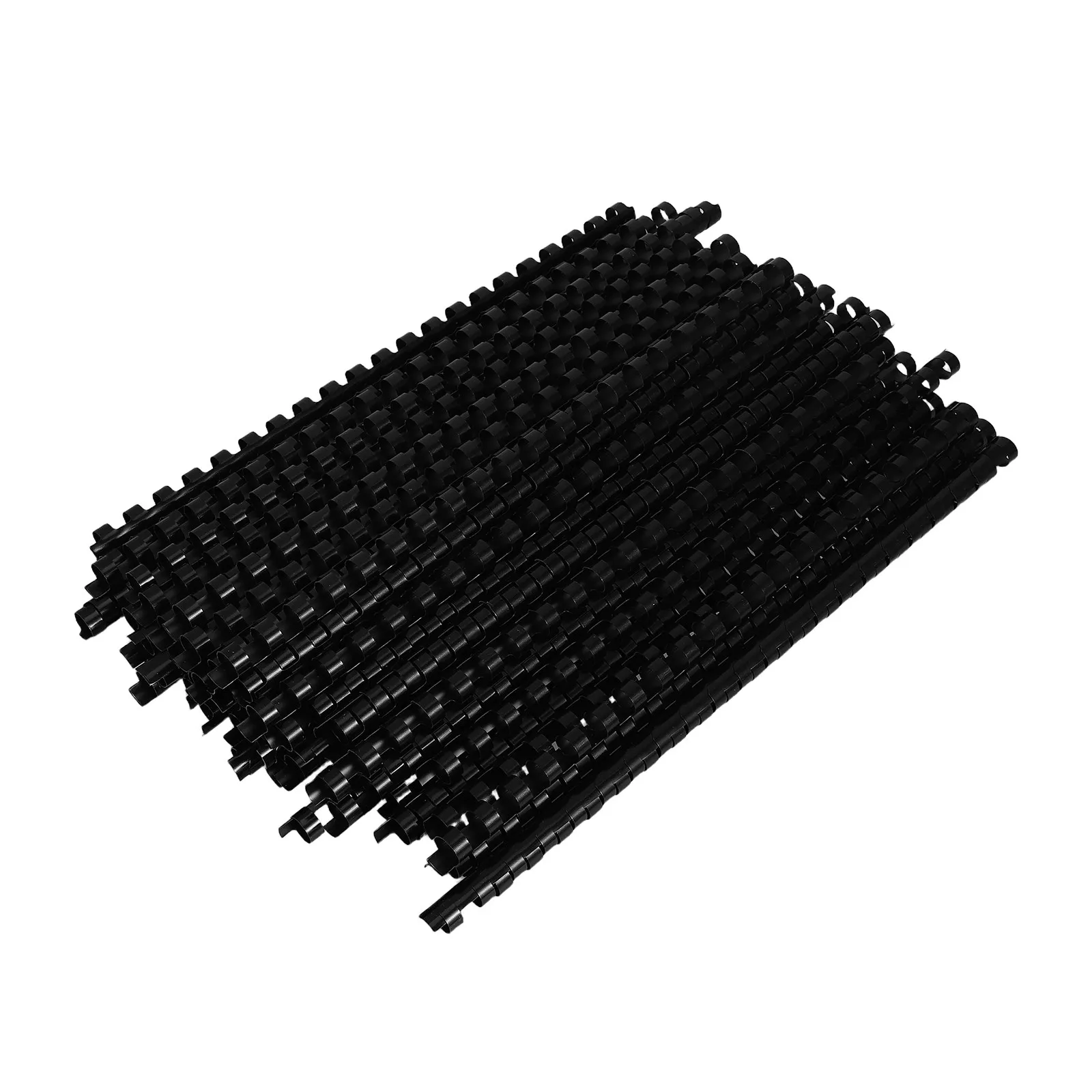 100Pcs Comb Binding Spines Black 0.39 Inch Diameter 21 Rings Plastic Coils for A4 Document Binding Notebook Making Craft
