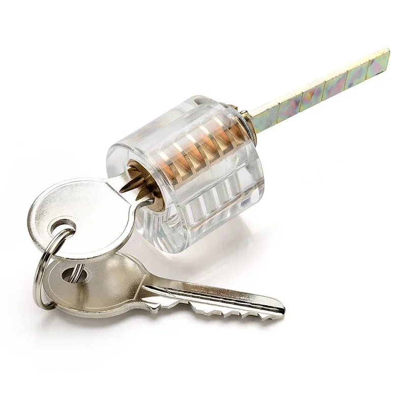 Locksmith Transparent Locks Pick Visible Cutaway Mini Practice View Flat Lock Training Skill for Furniture Hardware