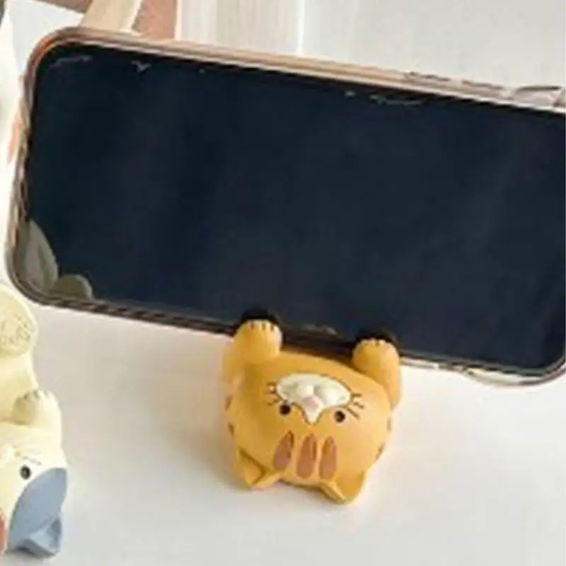 Support de téléphone en résine de dessin animé chat, support de téléphone intelligent S6, ornements d'artisanat mignons, support de téléphone créatif pour téléphones portables, décoration d'intérieur