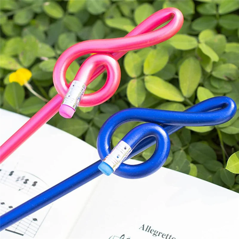 24 шт., карандаши для студентов, карандаши для музыкальных нот с ластиком, красочные музыкальные карандаши, деревянный тройной ключ, изогнутый карандаш