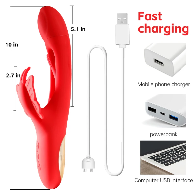 Flapping G Spot ไวเบรเตอร์รูปกระต่ายสำหรับผู้หญิงอุปกรณ์กระตุ้นคลิตอริสเครื่องนวดช่องคลอดผู้หญิงเครื่องสำเร็จความใคร่ดิลโด้เซ็กซ์ทอยสำหรับผู้ใหญ่