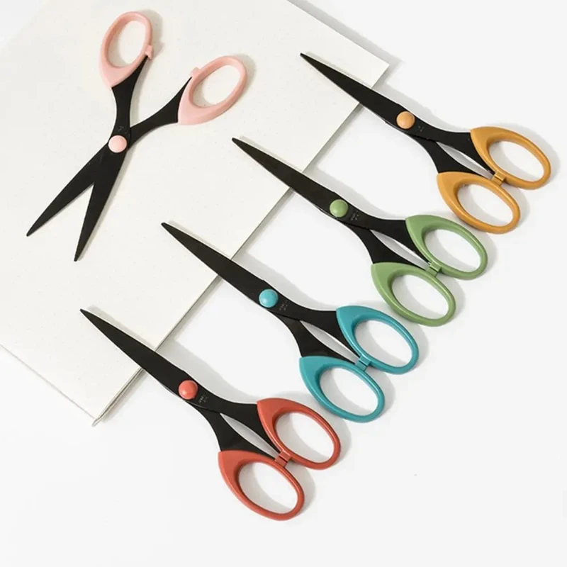 Color Paper Cutting Scissors with Stainless Steel Blade, Safe Craft Shears for Art Diary Album, School Office Use